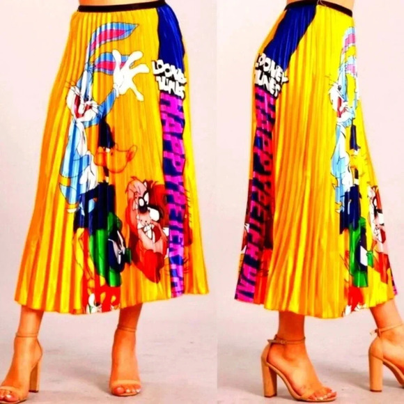 The Drip Sneakers Women's Boutique™️ Dresses & Skirts - Bugs Bunny Pleated A-Line Skirt *Rare Exclusive!!!!* 1 of 1